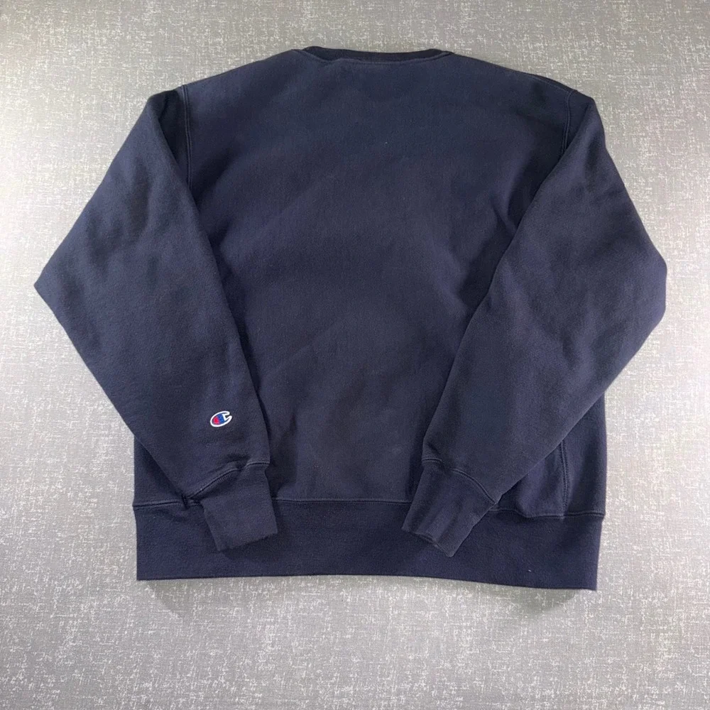 Champion Reverse Weave WVU West Virginia University Navy Blue Sweatshirt Large - Picture 8 of 9